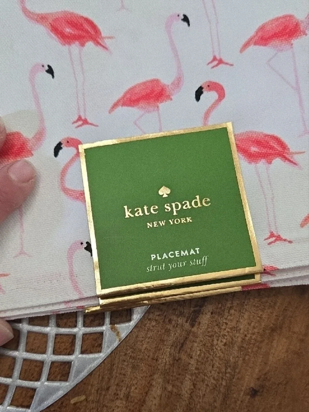 kate spade Coral Pink Flamingo Print Placemat